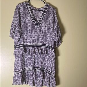 Lemlem Black and White Patterned Tunic lightweight dress